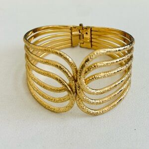 Awesome Gold Tone Clamper Bracelet